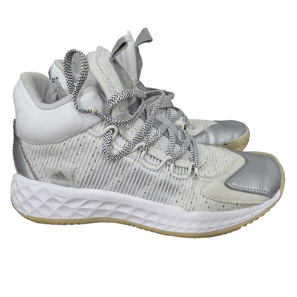 adidas Other - Adidas Pro Boost Mid Basketball Shoes Boys 5.5 White Silver Sneakers FW9511
